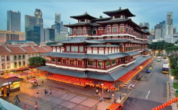 Ngôi chùa mang kiến trúc thời Đường trên đất Singapore